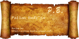 Pallas Beáta névjegykártya
